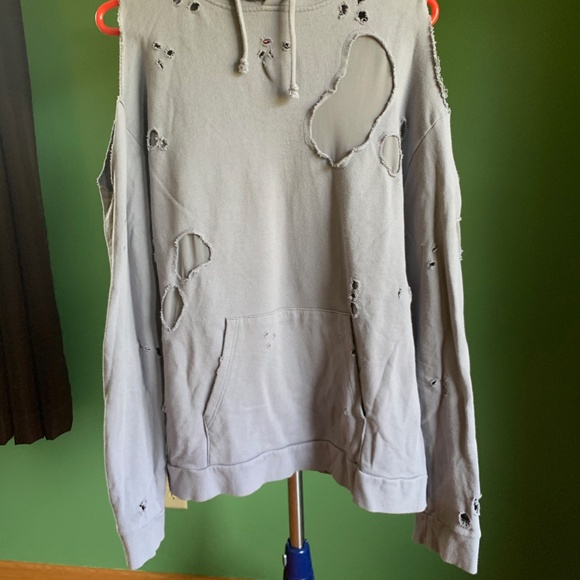 Topshop | Distressed Hoodie Sweatshirt - Picture 3 of 7